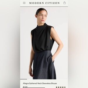 Modern Citizen Allegra Gathered-Neck Sleeveless Blouse Top M